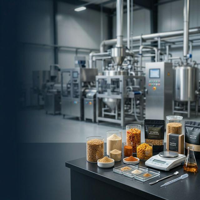 Food processing plant with modern machinery and production lines