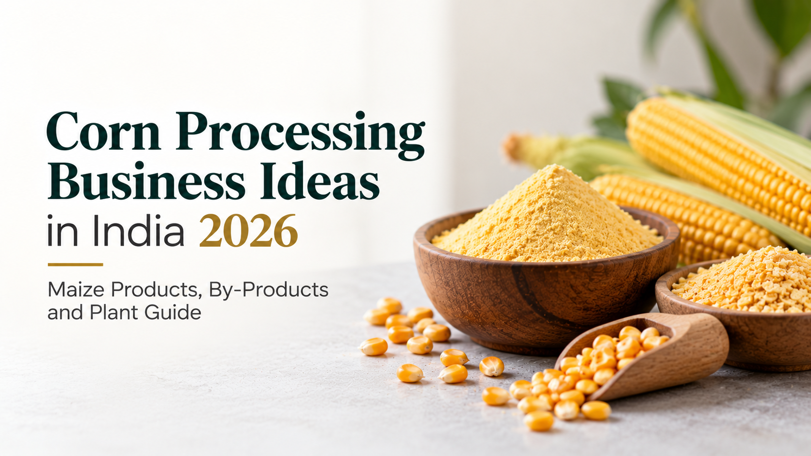 Corn Processing Business Ideas in India 2026: Maize Products, By-Products and Plant Guide